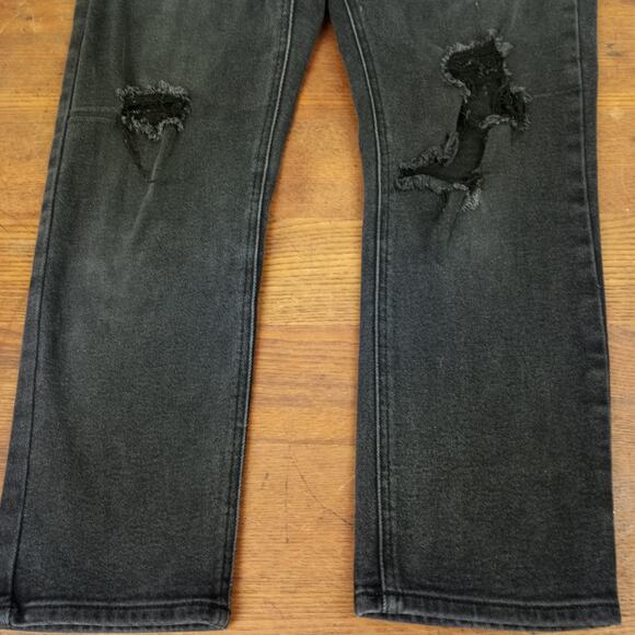 S.O.N.G. High Rise  Distressed Destroyed Straight Leg Jeans  7/28 - Picture 3 of 7